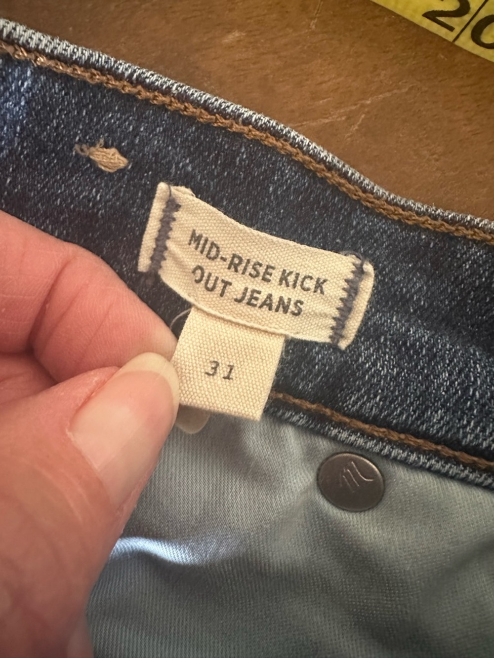 Madewell Mid-rise Kick Out Women's Boot Cut Jeans in Classic Blue Denim 31 - Picture 6 of 10